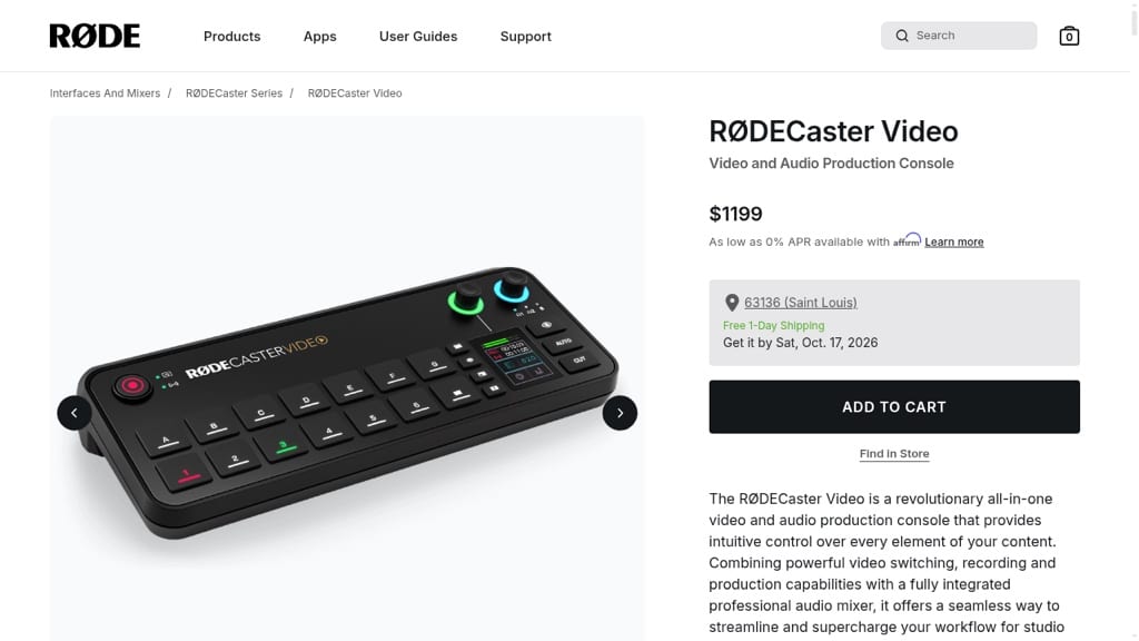 RØDECaster Video product page